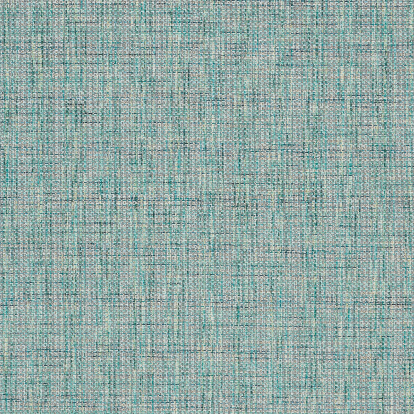 Soft jade and teal geometric cotton fabric with a woven, textured finish