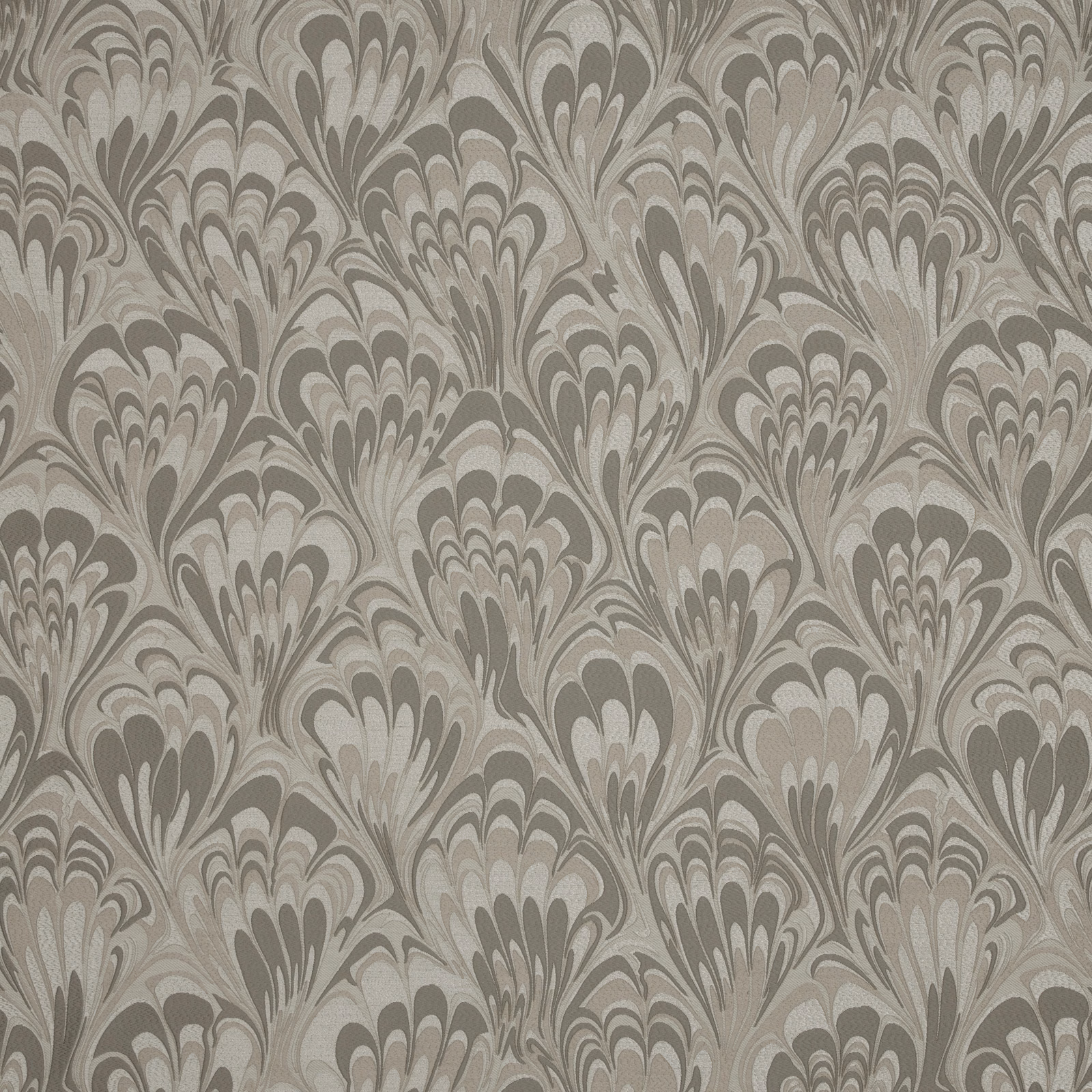 Opal beige-grey marbled floral fabric with a soft woven sheen