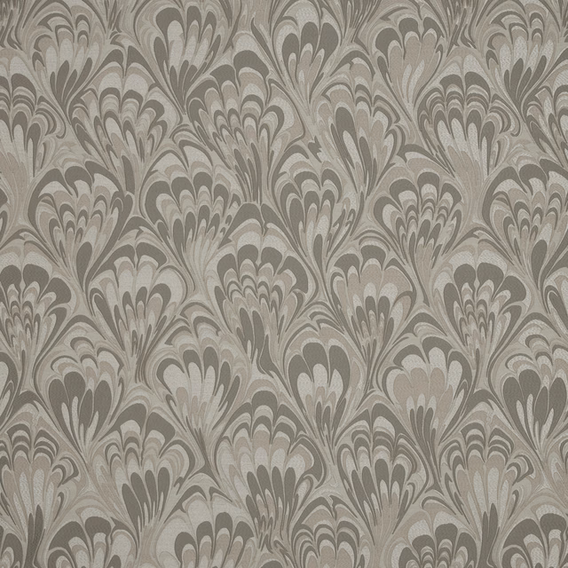 Opal beige-grey marbled floral fabric with a soft woven sheen