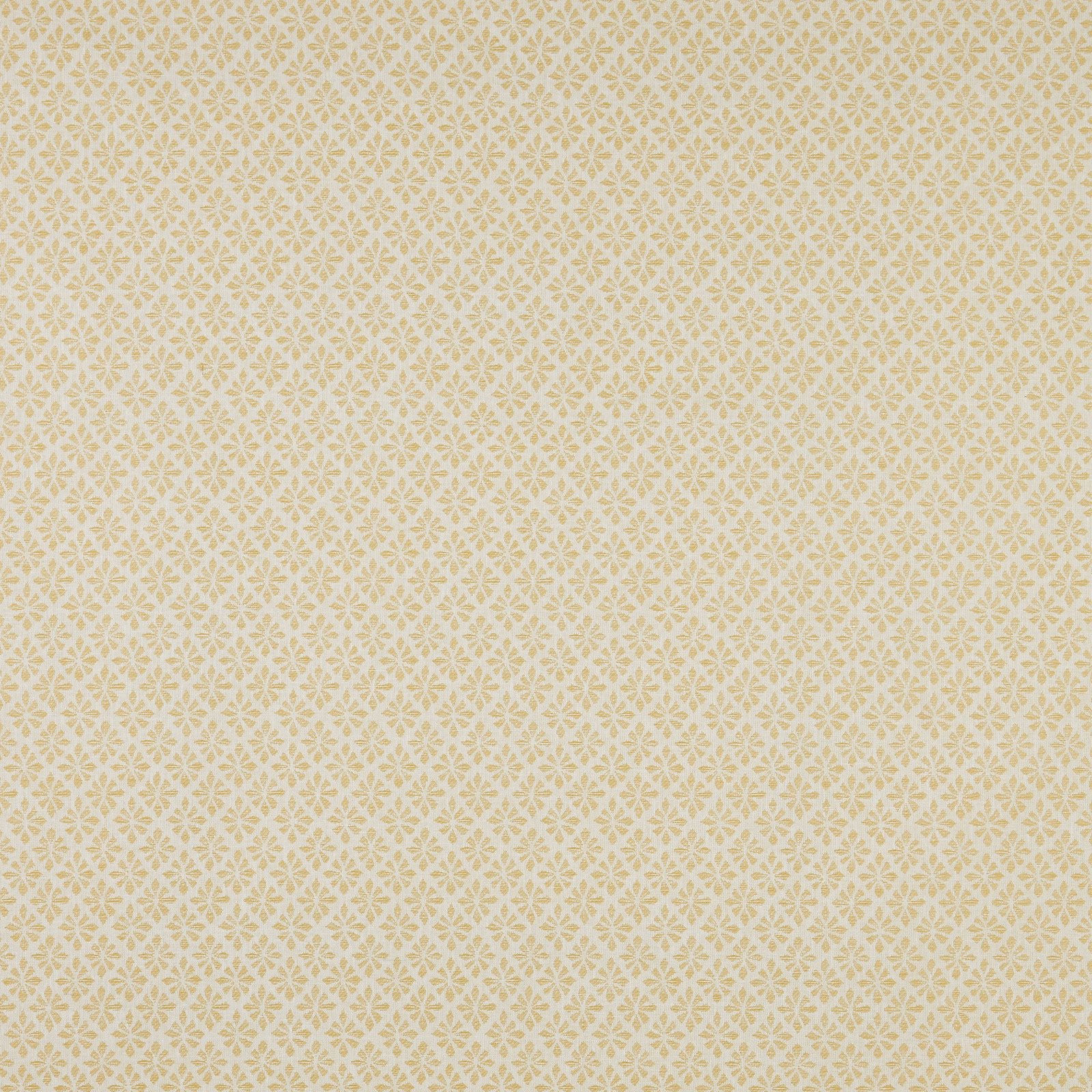 Pale barley geometric cotton fabric with small repeating cream motif