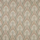 Blush botanical fabric with terracotta leaf arches and sage green sprigs
