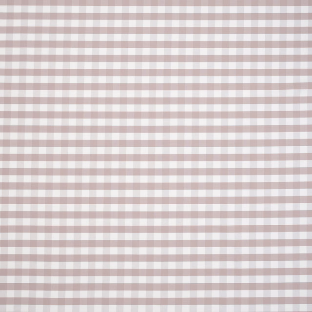 Pale rose and ivory checked embroidered fabric with a soft woven texture