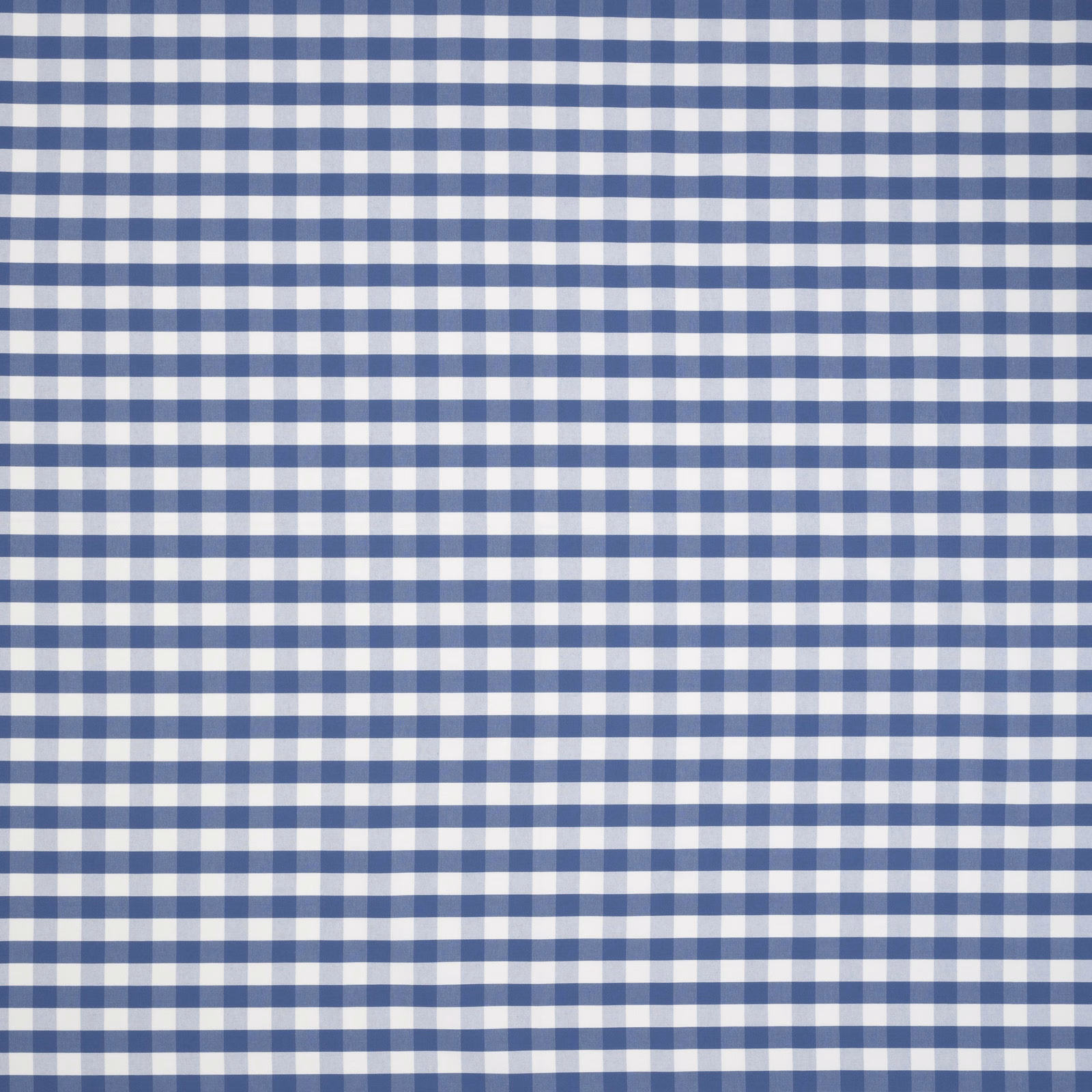 Blue and white small check embroidered fabric swatch with crisp grid texture