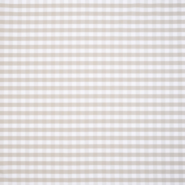 Pale stone-cream checked embroidered fabric with fine horizontal stripes
