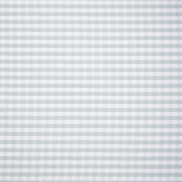 Pale mint and white embroidered striped fabric swatch with fine woven texture