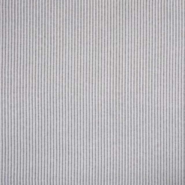 Pale grey narrow pinstripe fabric with a fine woven texture
