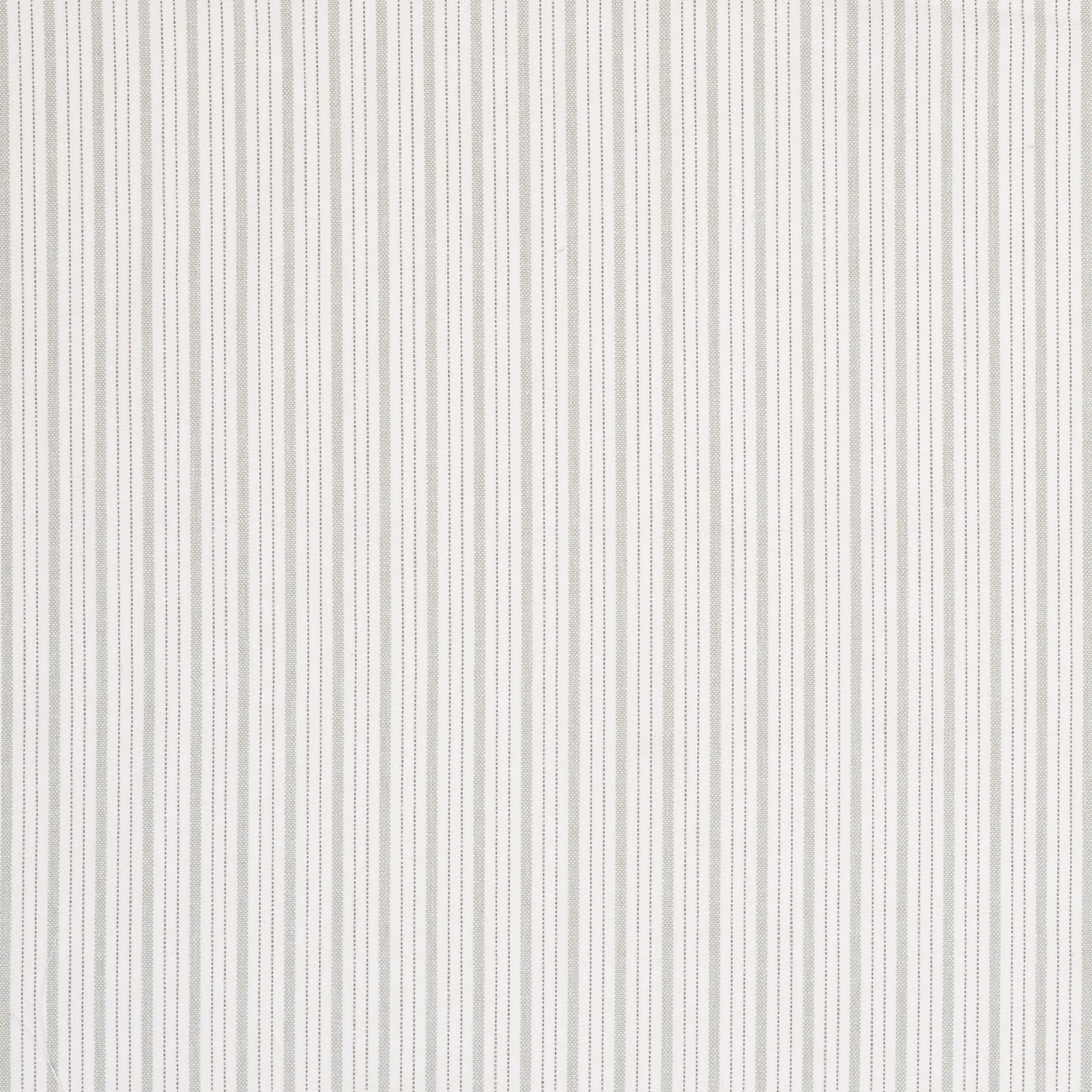 Pale olive striped fabric swatch with fine vertical pin lines