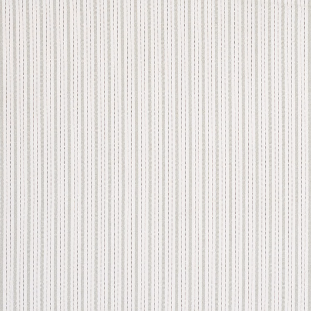 Pale olive striped fabric swatch with fine vertical pin lines