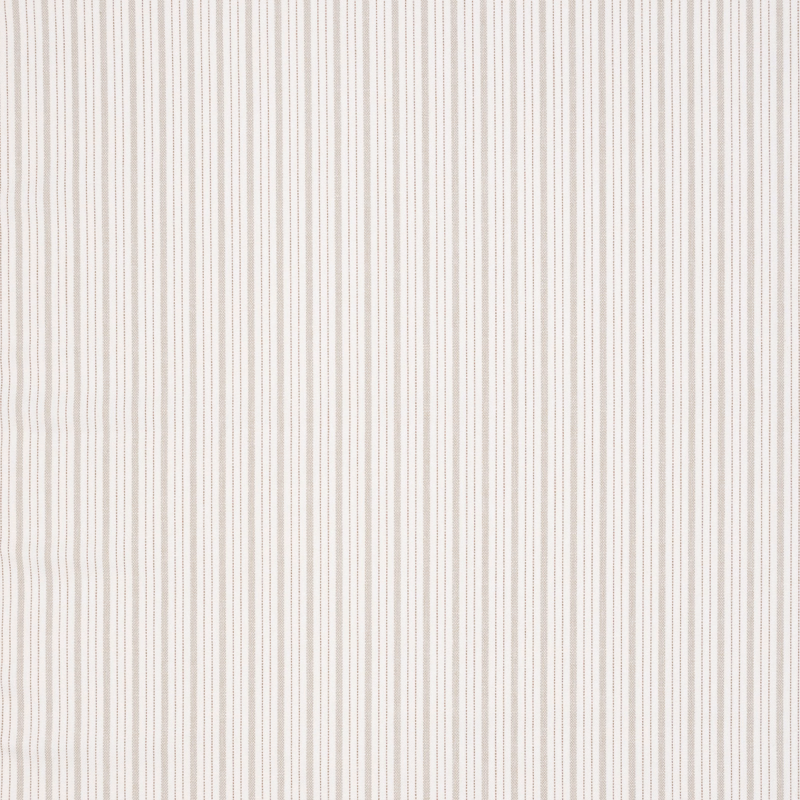 Pale cream fabric with fine vertical sienna pinstripes and a crisp woven texture