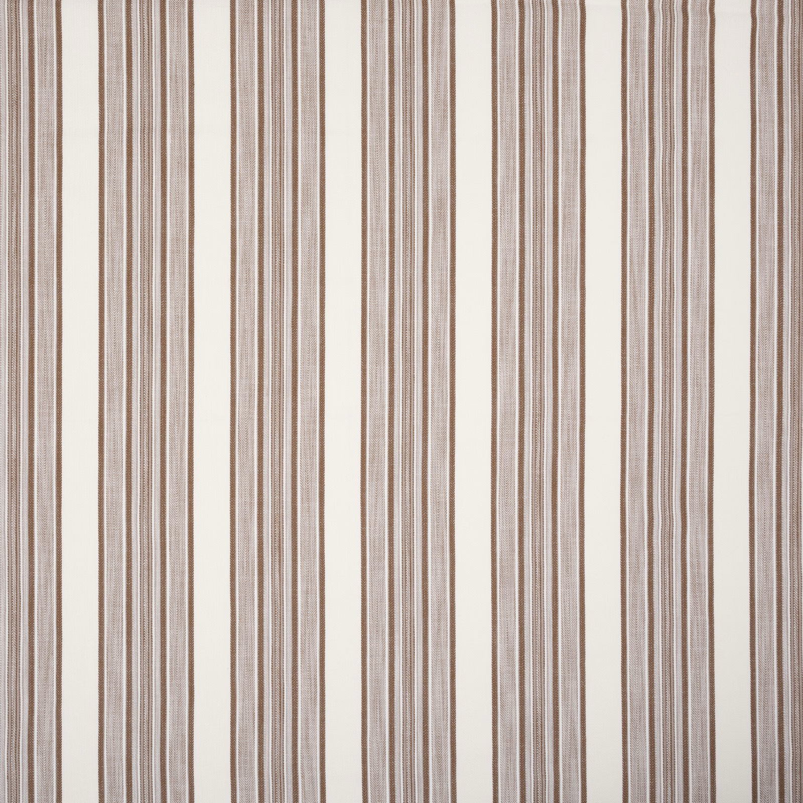 Vertical narrow stripes in soft sienna, beige and cream woven fabric