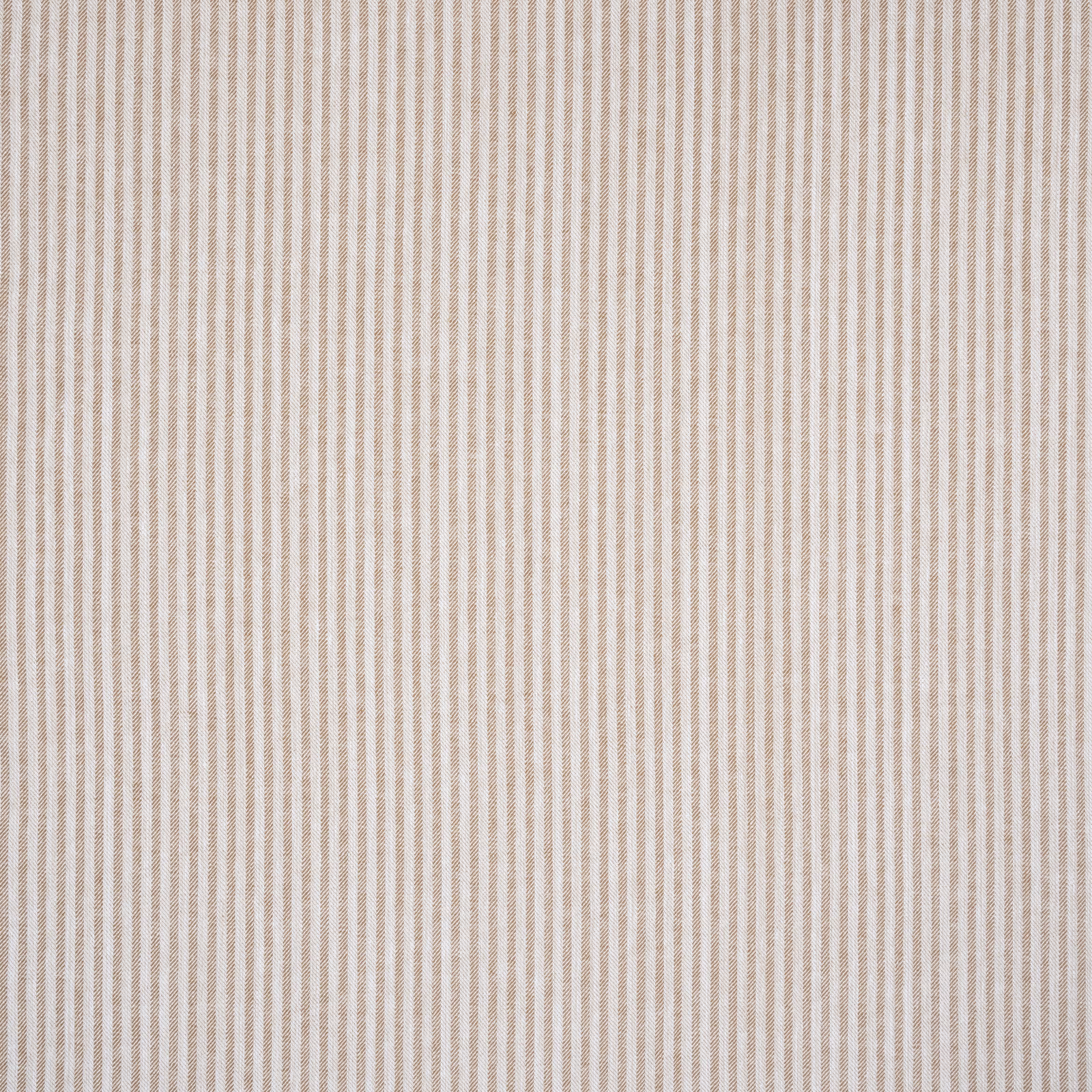 Fine sienna vertical stripe on a pale ivory woven fabric swatch