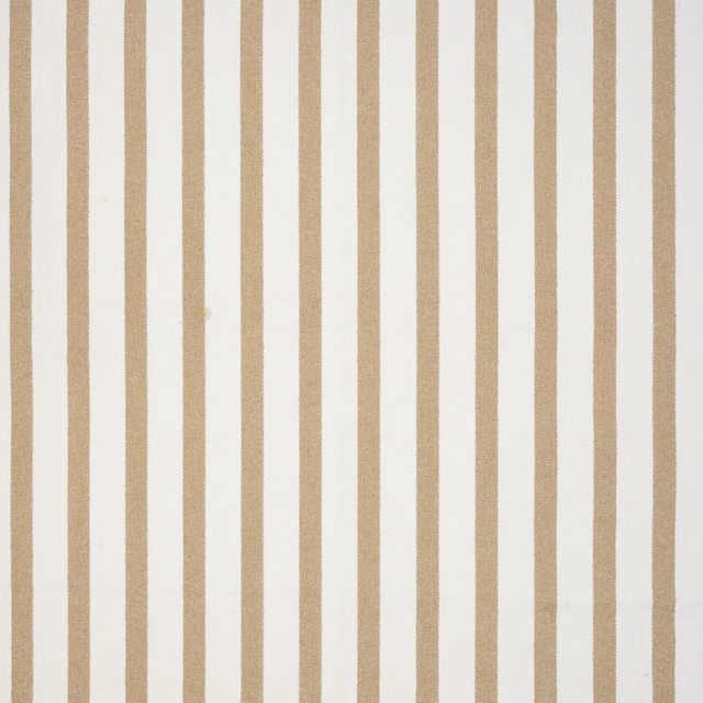 Cream and warm beige narrow vertical striped fabric swatch