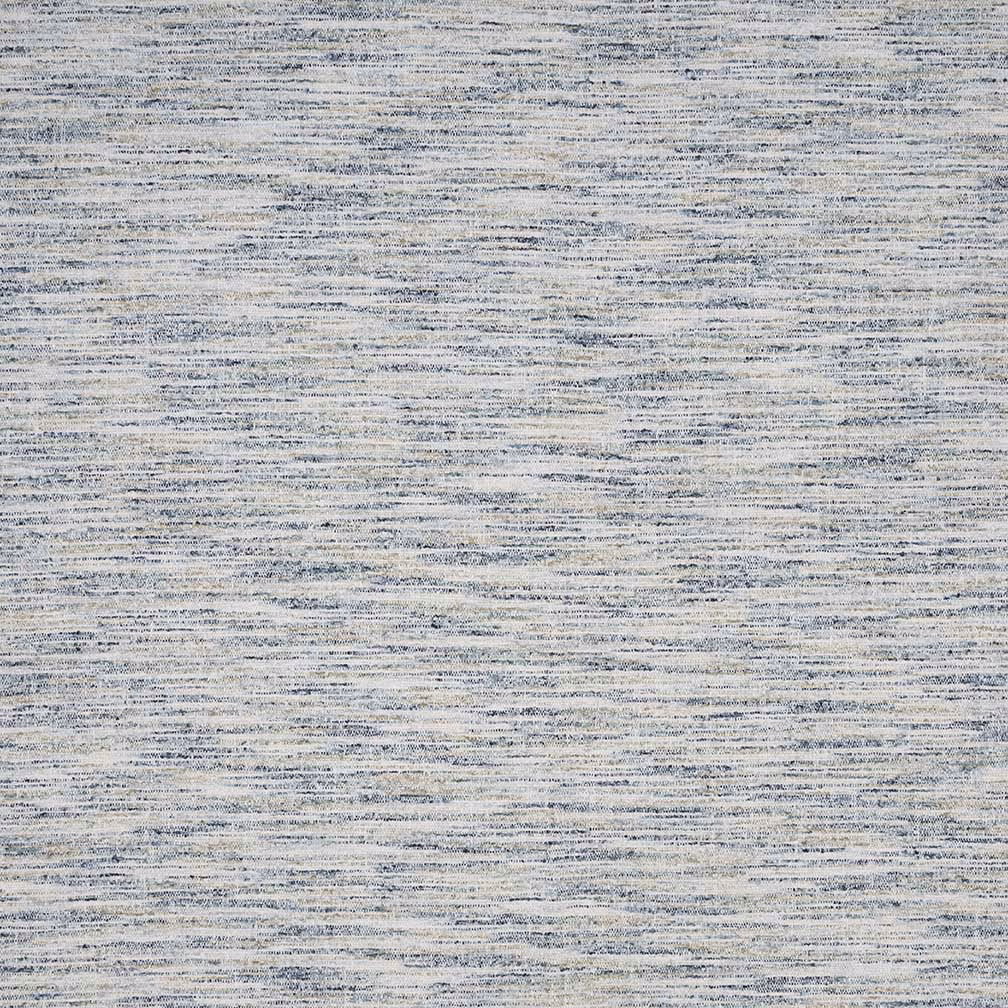 Pale ash-blue botanical woven fabric with fine horizontal striations