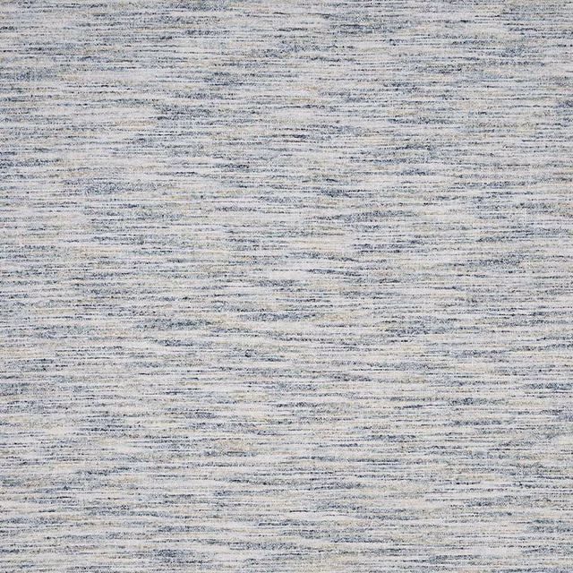 Pale ash-blue botanical woven fabric with fine horizontal striations