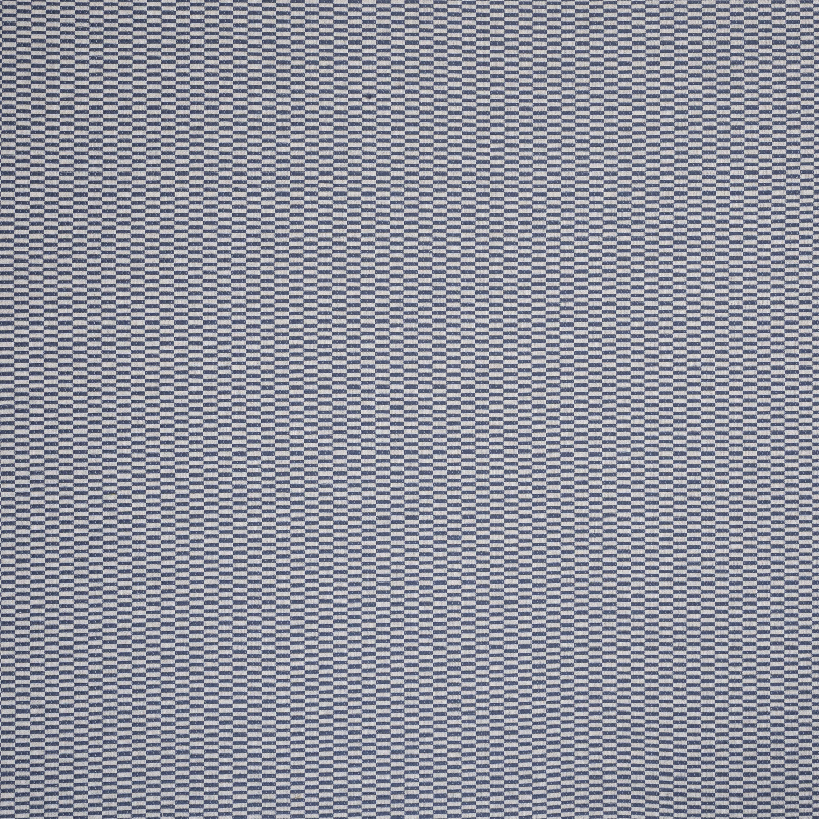 Small blue and pale neutral check woven fabric swatch