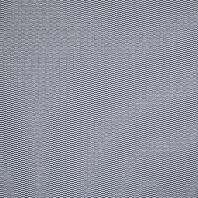 Small blue and pale neutral check woven fabric swatch