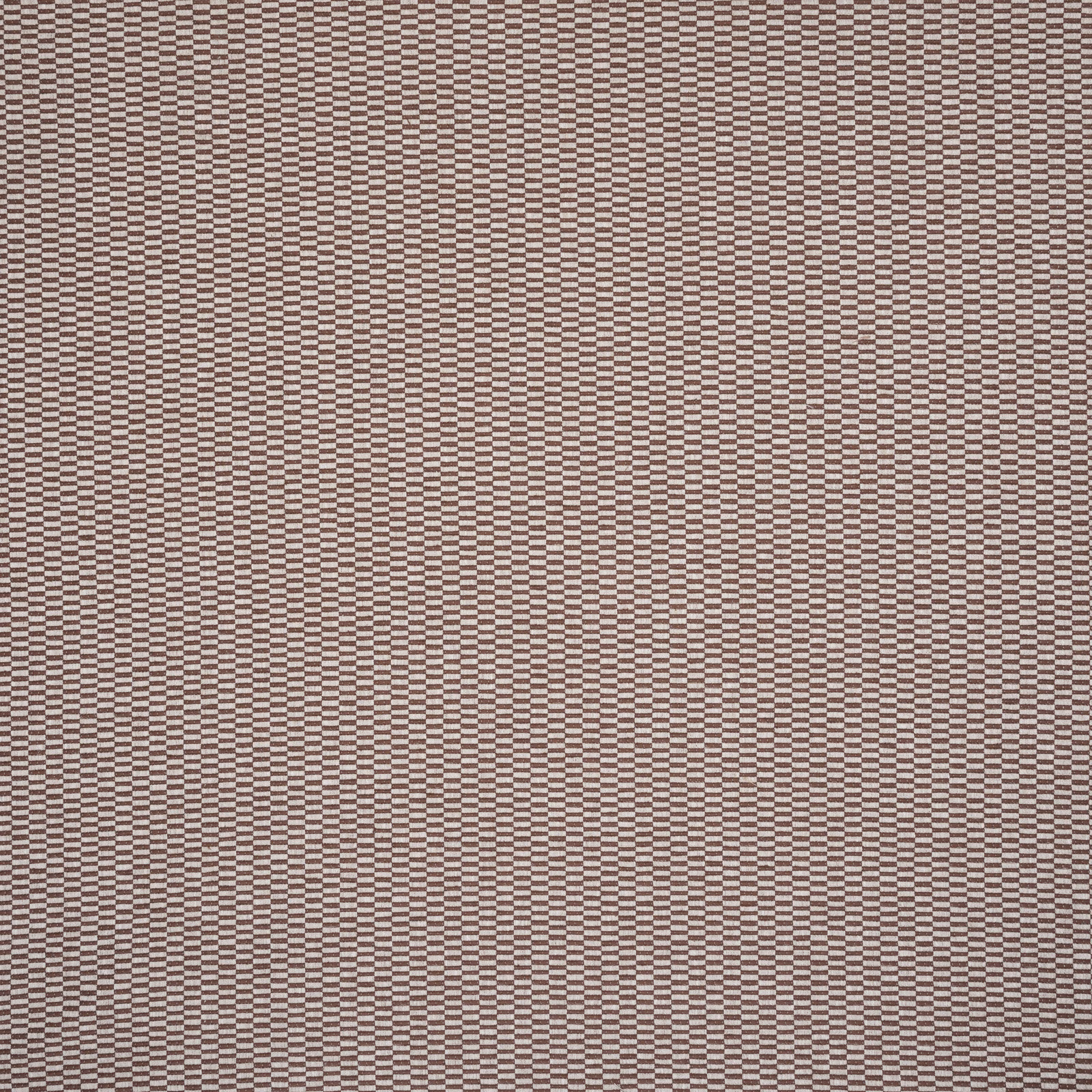 Fine woven check fabric in muted rosewood and warm beige