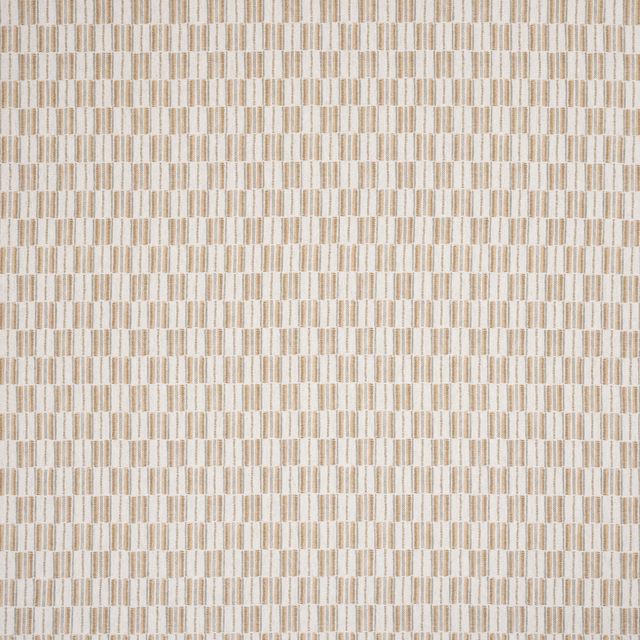 Close-up of a small vertical stripe fabric in warm ochre and ivory