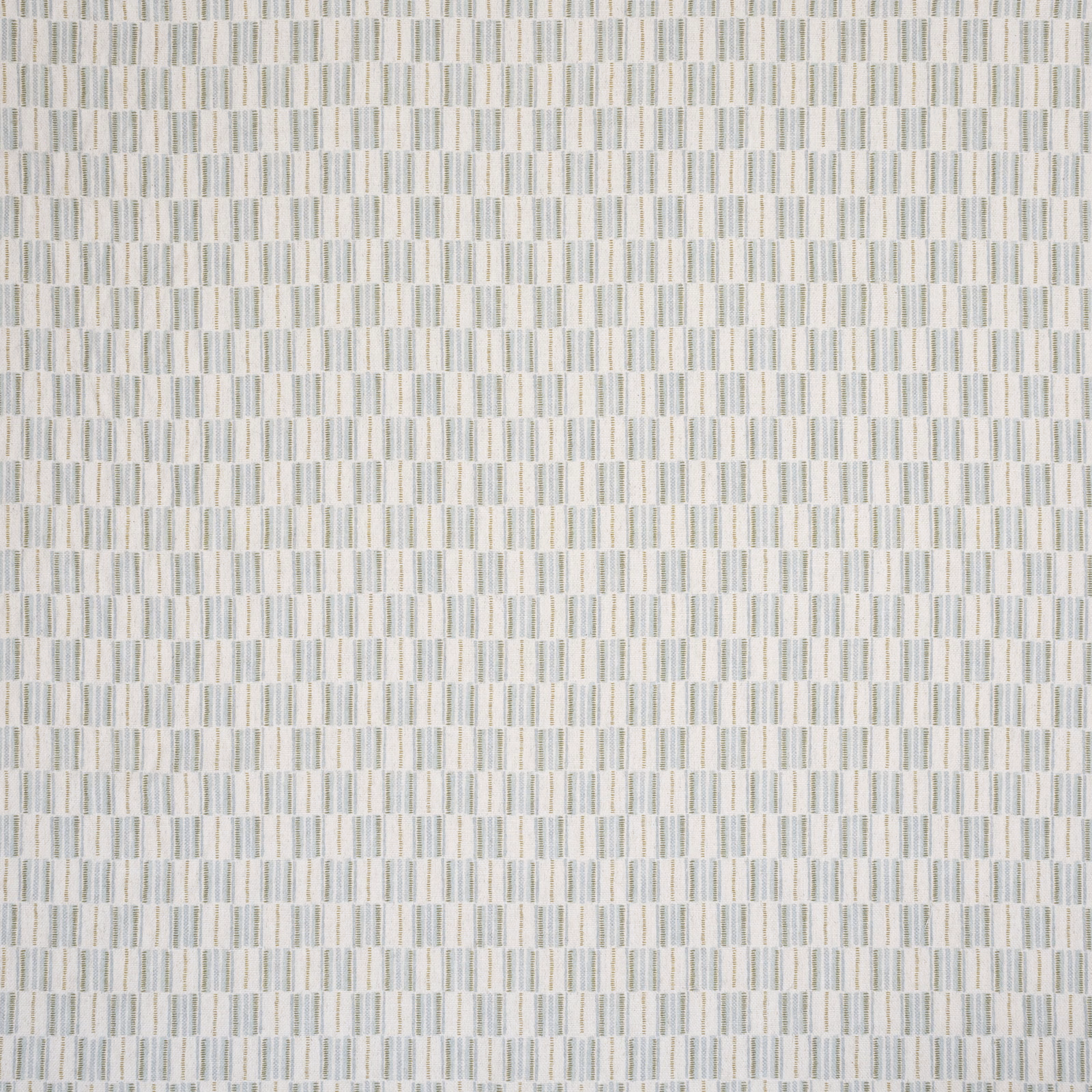 Small geometric fabric with pale seafoam and neutral vertical stripe blocks