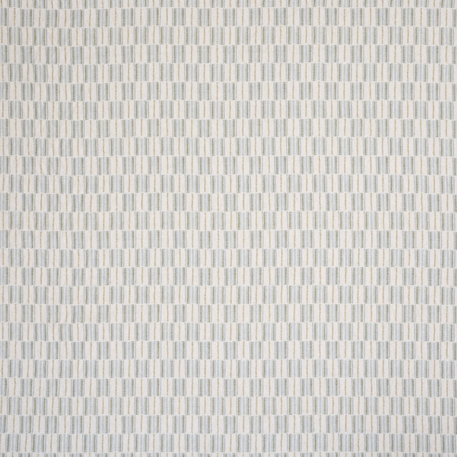 Small geometric fabric with pale seafoam and neutral vertical stripe blocks