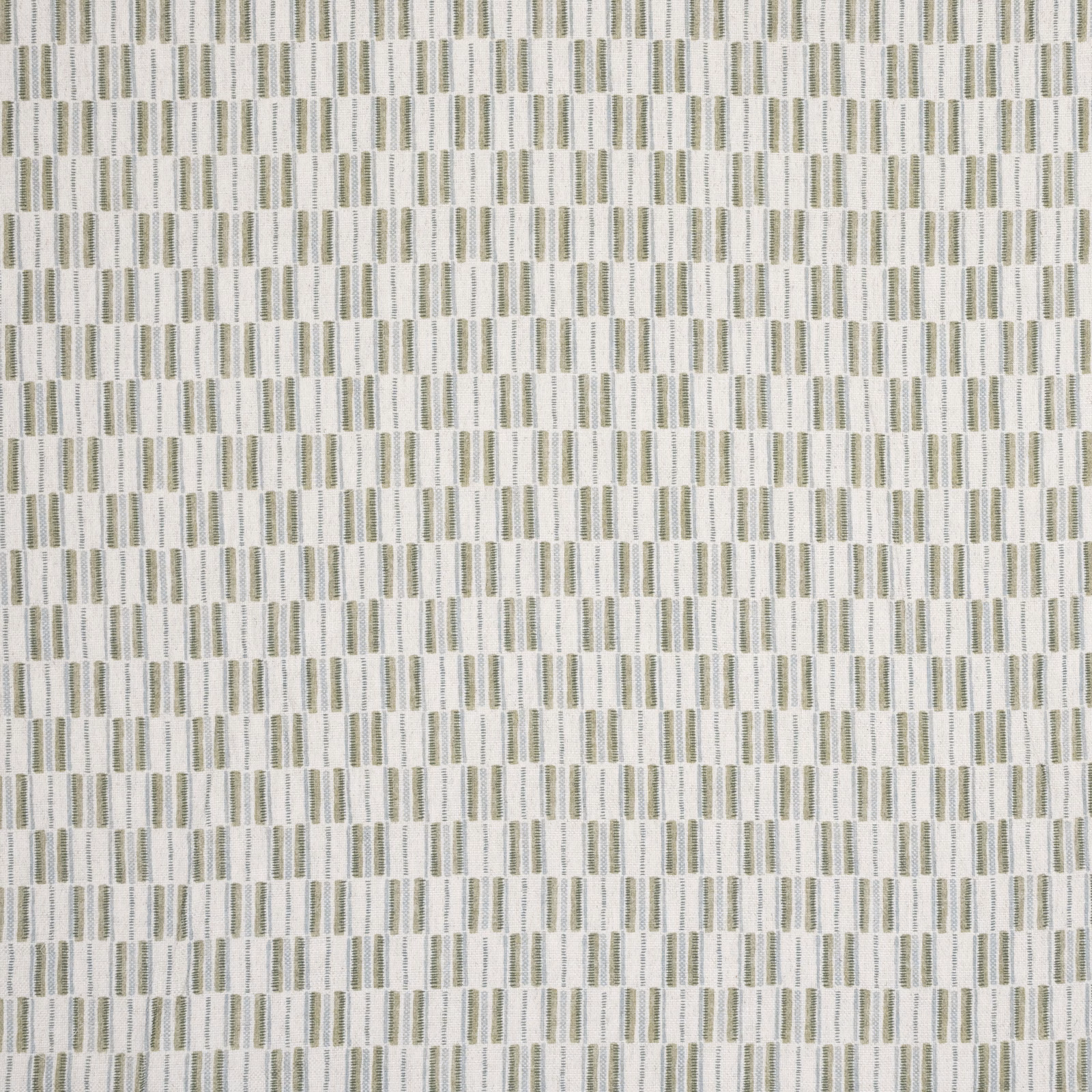 Small willow-green vertical stripe woven on a pale neutral ground
