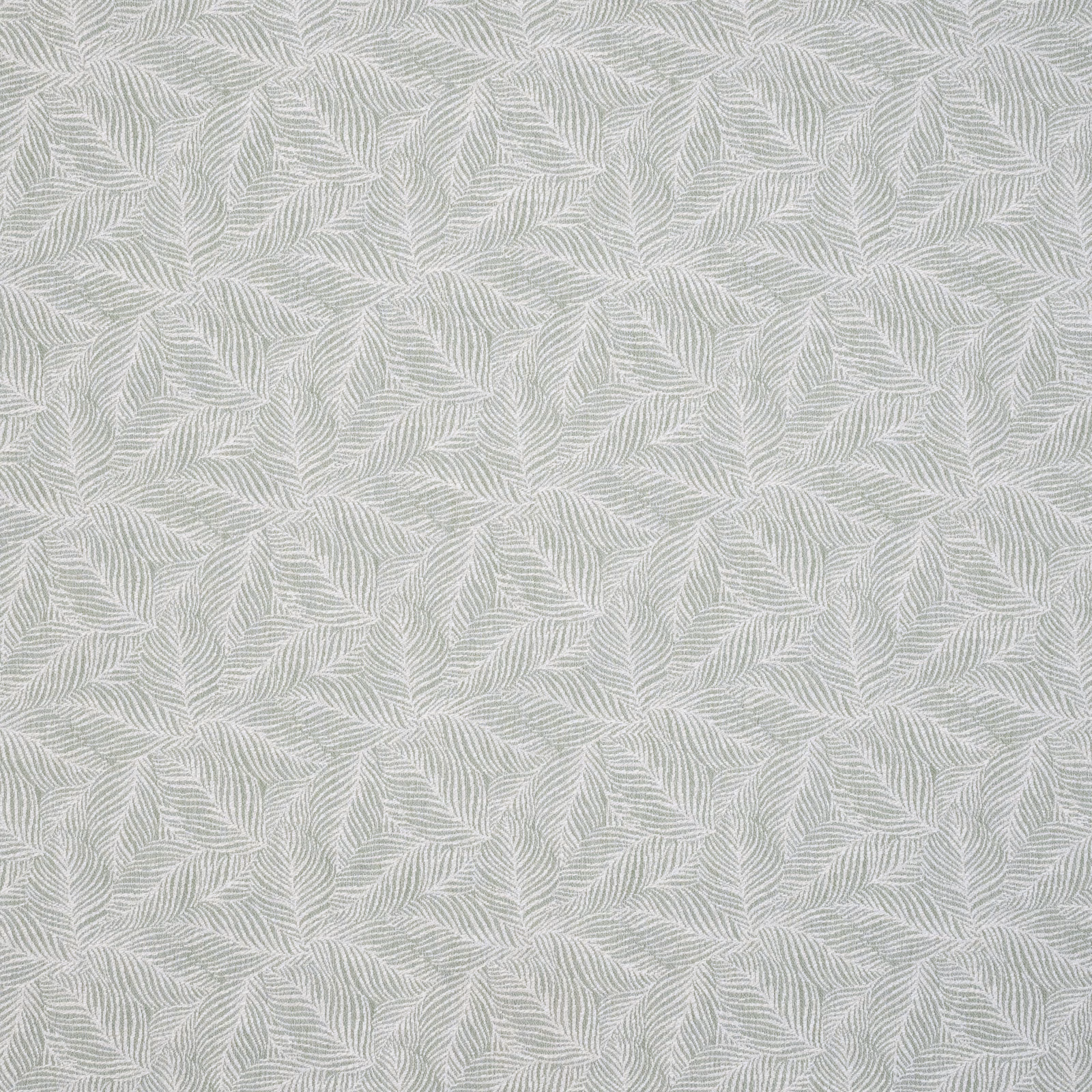 Pale sage botanical leaf pattern on a softly textured woven fabric