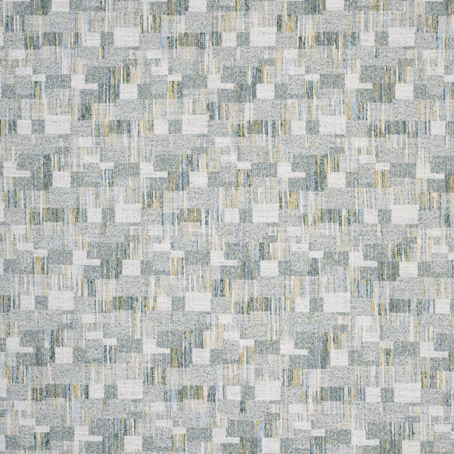 Soft sage and cream geometric woven fabric with subtle yellow-green flecks