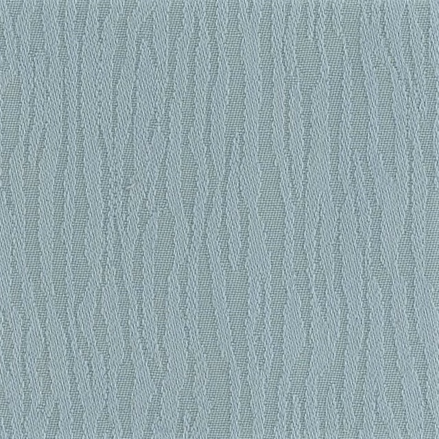 Pale blue-grey woven textile with fine undulating vertical lines and subtle texture