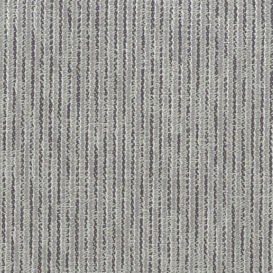 Muted lavender-grey woven fabric with fine irregular vertical stripes and tactile slub texture