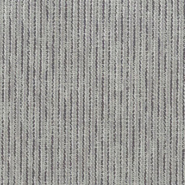 Muted lavender-grey woven fabric with fine irregular vertical stripes and tactile slub texture
