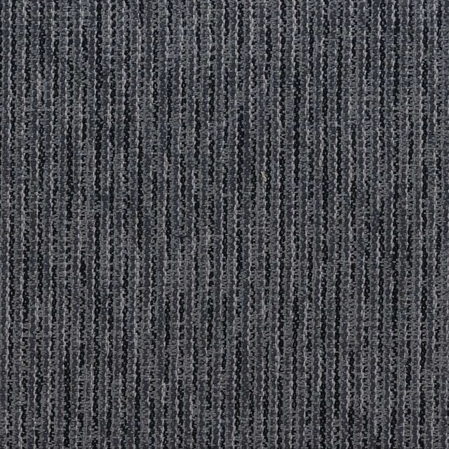 Charcoal-grey woven fabric with narrow irregular vertical stripes and a ridged textured surface