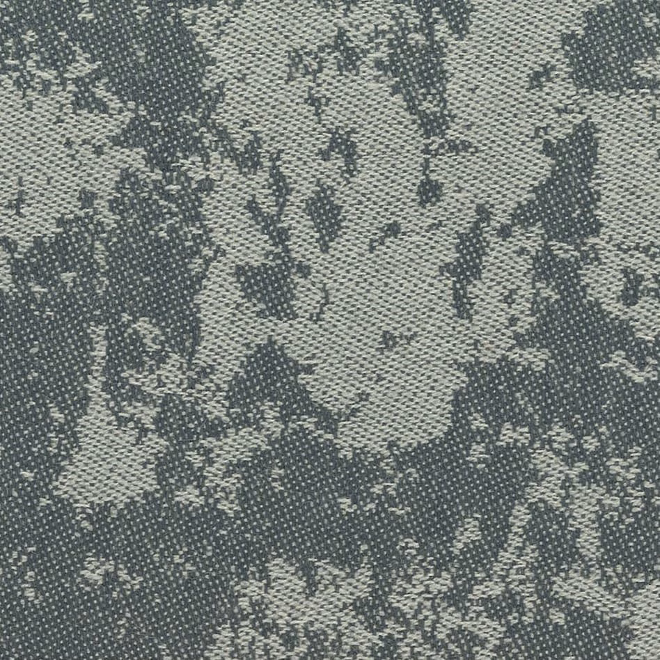 Blue-grey and sage woven fabric with irregular mottled texture and dark abstract markings