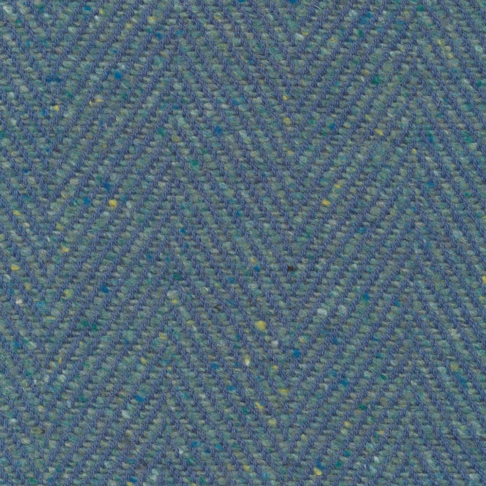 Muted azure blue-green herringbone weave with yellow-green flecks