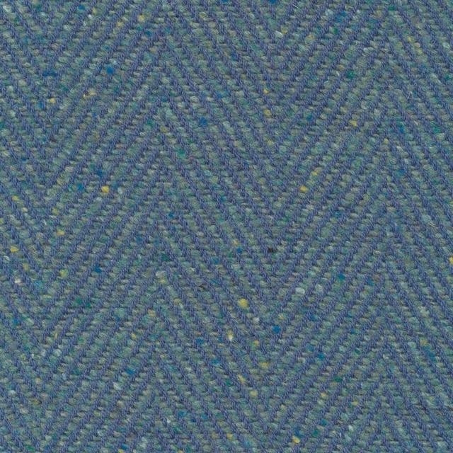 Muted azure blue-green herringbone weave with yellow-green flecks