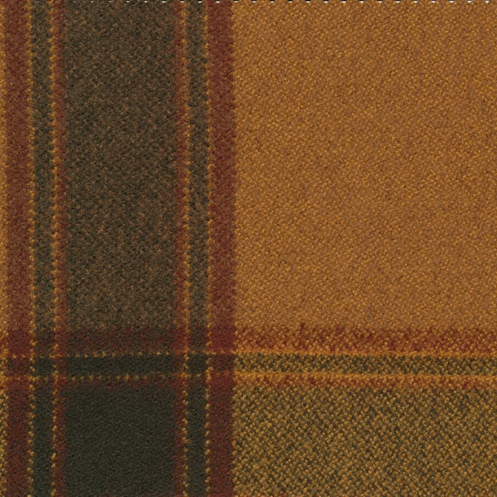 Warm raffia check with olive panels, rust stripes and nubby woven texture