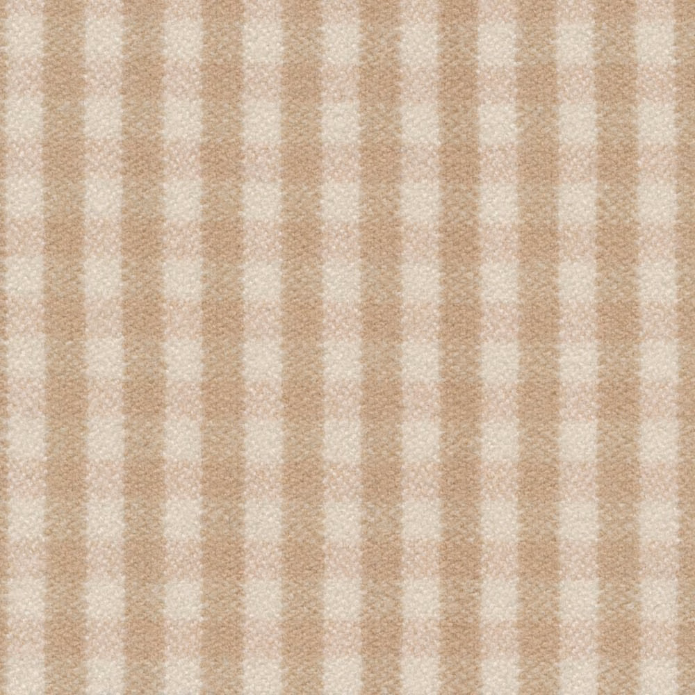 Warm cream and beige gingham check with a softly pebbled woven texture