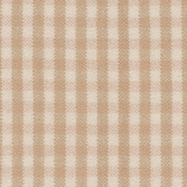 Warm cream and beige gingham check with a softly pebbled woven texture