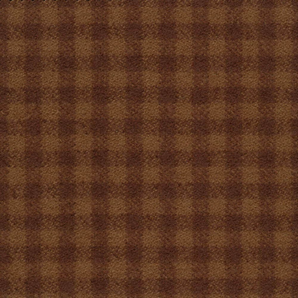 Warm mocha gingham checks with softly textured cocoa-brown woven surface