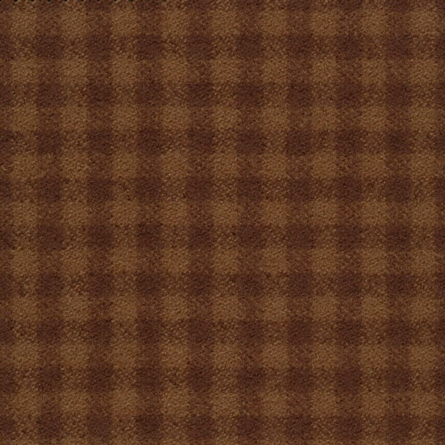 Warm mocha gingham checks with softly textured cocoa-brown woven surface