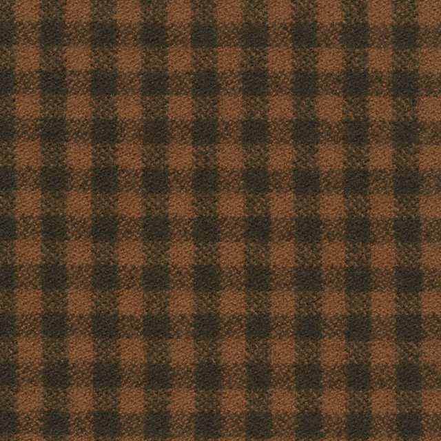 Deep moss and russet gingham check with a softly napped woven texture
