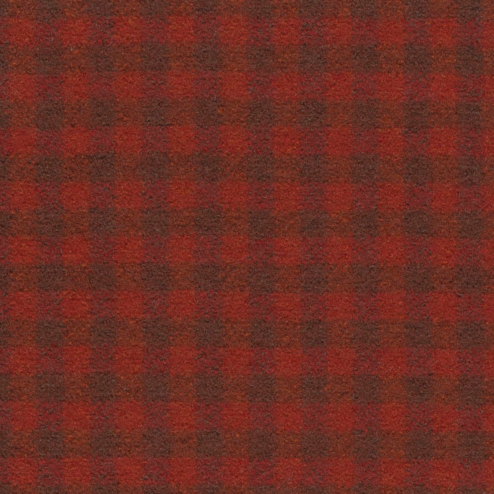 Ruby red and charcoal gingham with a softly brushed, textured surface