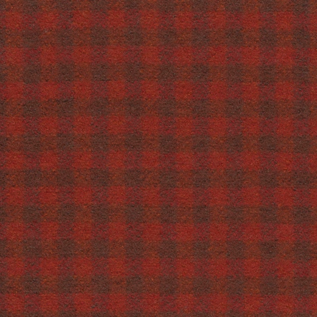 Ruby red and charcoal gingham with a softly brushed, textured surface