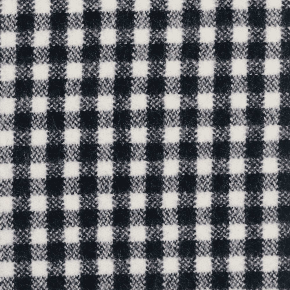 Black and white medium-scale gingham with softly feathered woven checks