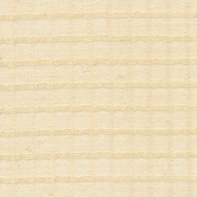 Warm ivory sheer with irregular horizontal bands and a fine open weave