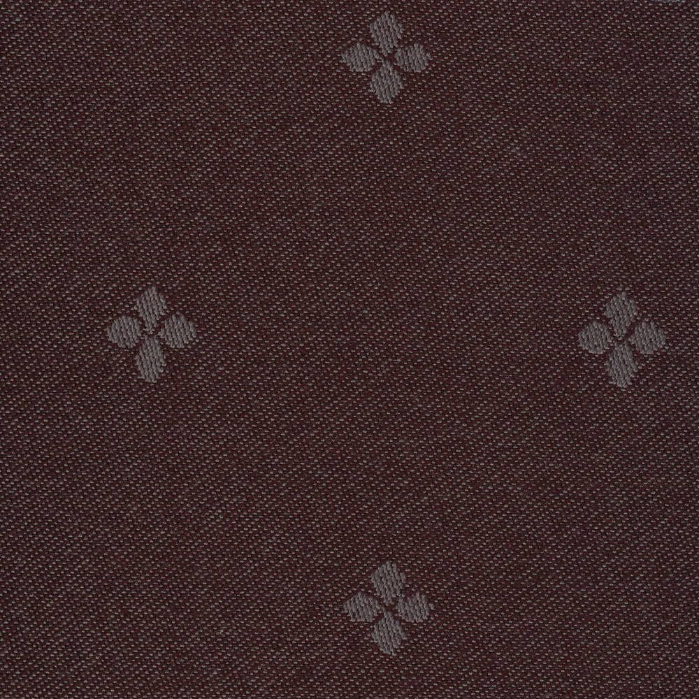 Deep bilberry plum weave with small muted grey botanical motifs