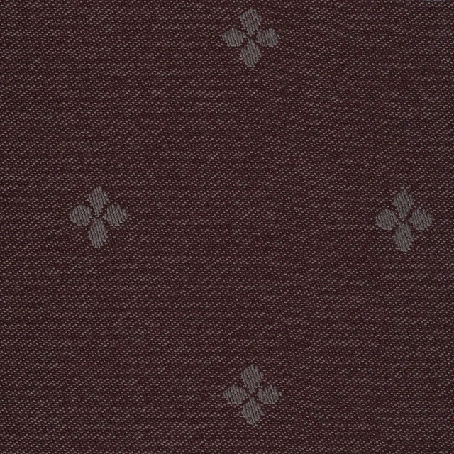 Deep bilberry plum weave with small muted grey botanical motifs