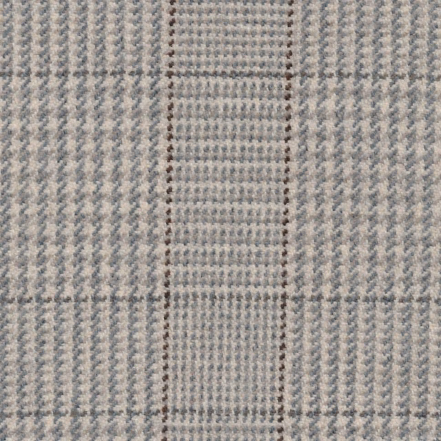 Soft greige plaid with taupe windowpane lines and chunky woven texture
