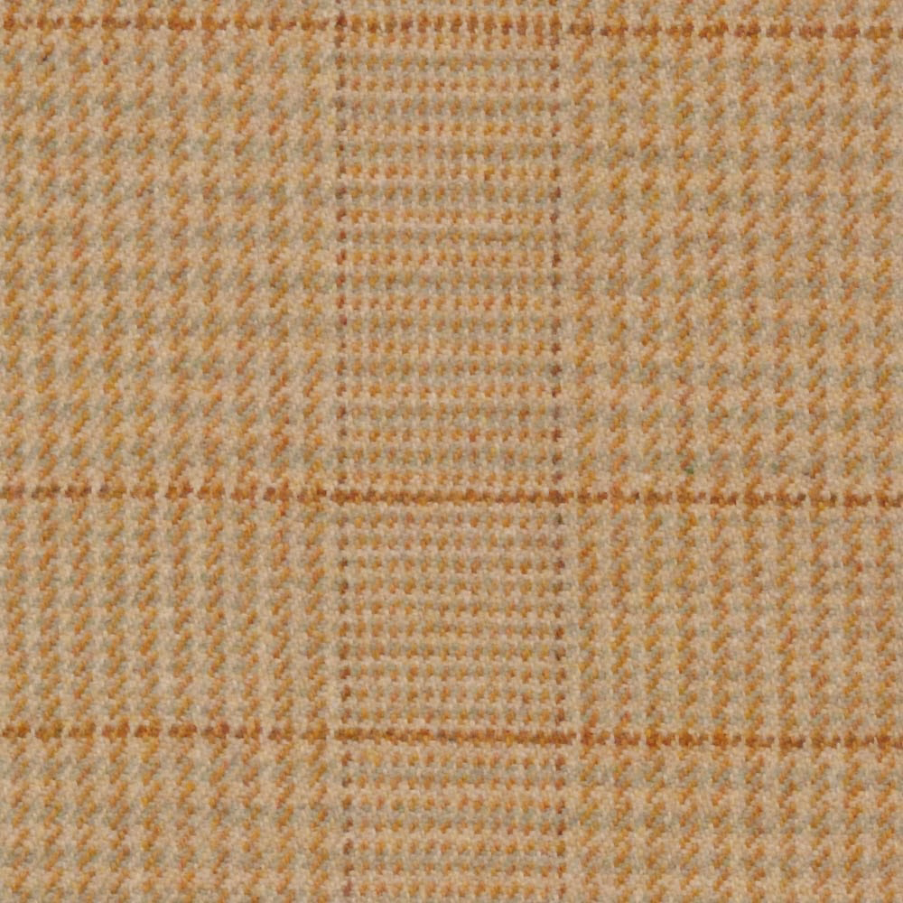 Warm harvest beige check with ochre lines and a softly nubby woven texture