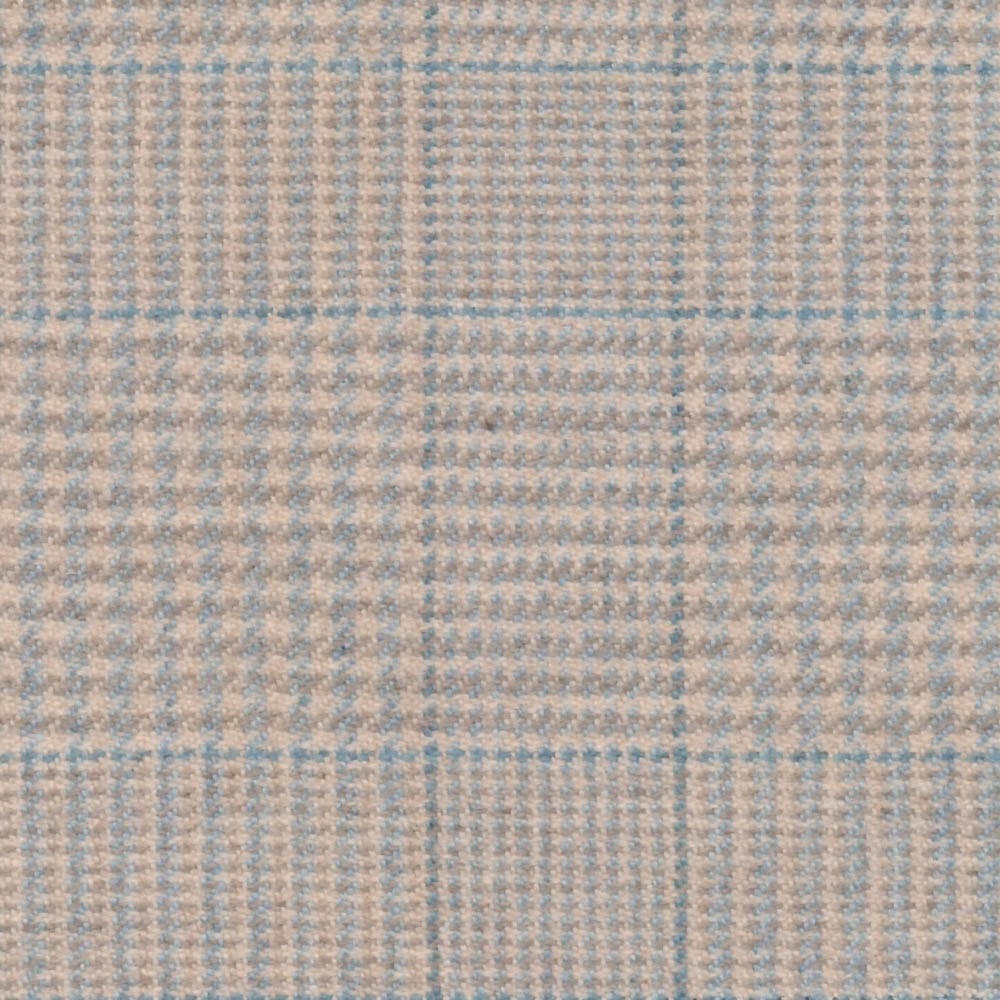 Pale blue-grey and ivory small check with a softly nubby woven texture