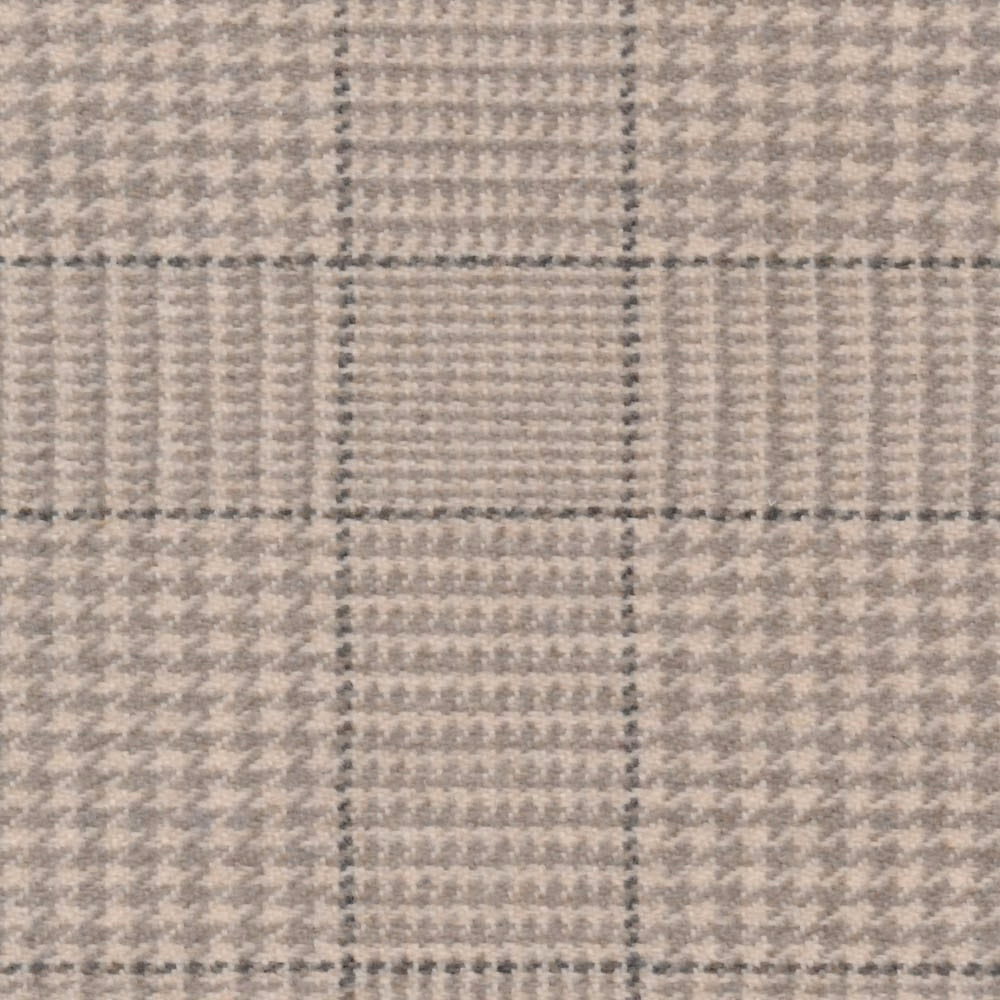 Warm stone taupe woven check with blurred houndstooth panels and tactile texture